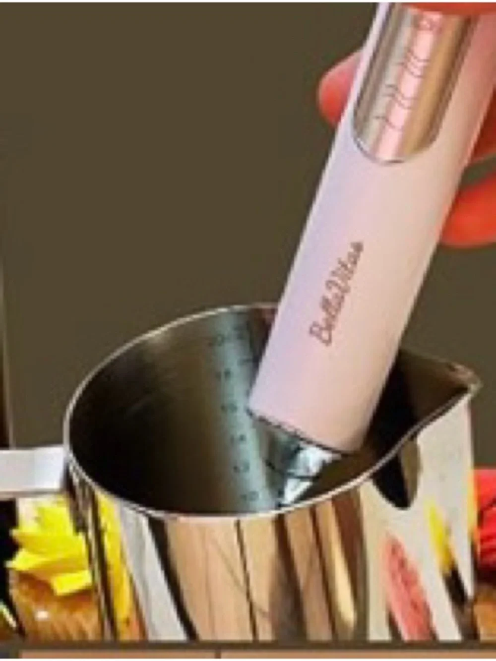 Bella Vita White Milk Frother - Rechargeable Handheld Foam Maker